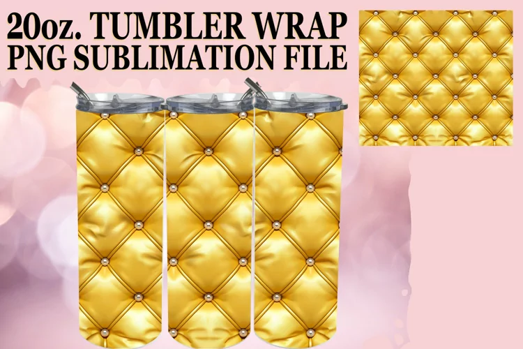 Puffed Patterned Tumbler Sublimation Design