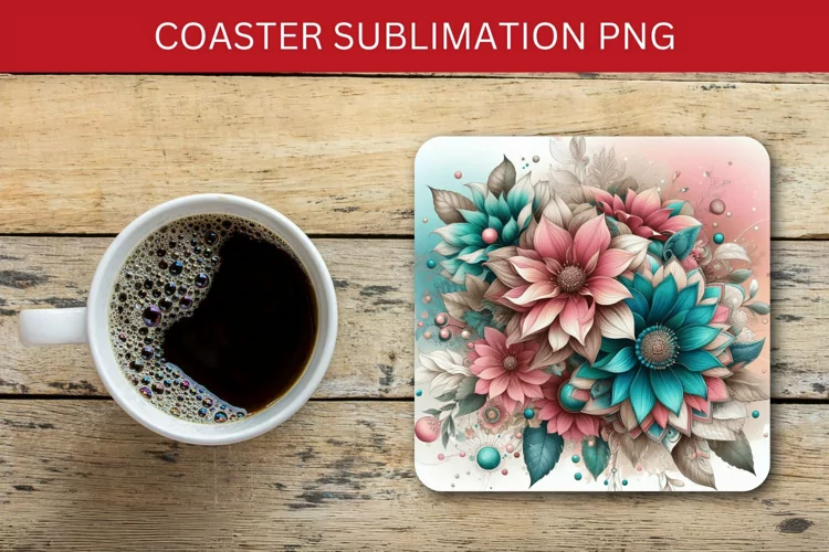 square coaster - sunflowers pattern