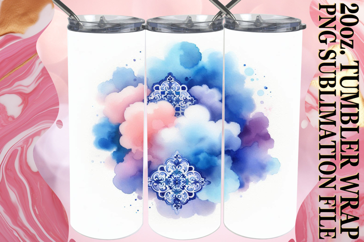 Radiant joy 20oz tumbler wrap, Watercolor Pattern