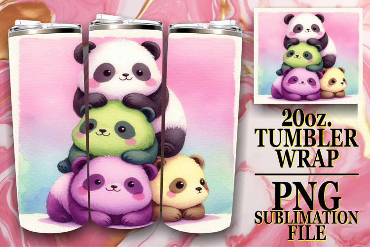 Serene reflections 20oz tumbler wrap, Cute Animals