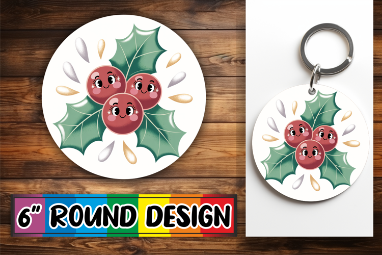 Luminous Round Ornaments Sublimation, Cute Christmas