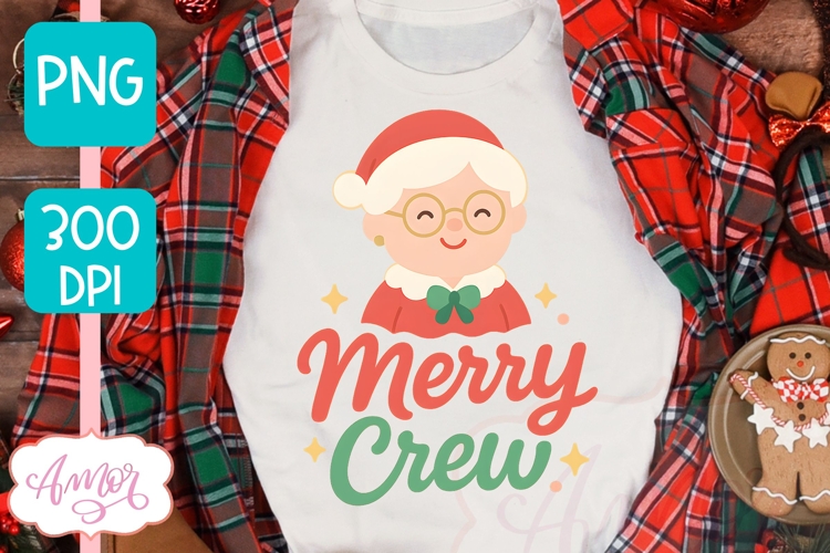 Cute Christmas PNG design, Merry Crew PNG sublimation