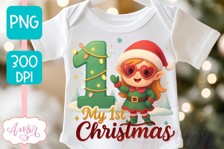 My first Christmas PNG for sublimation, Cute Elf PNG