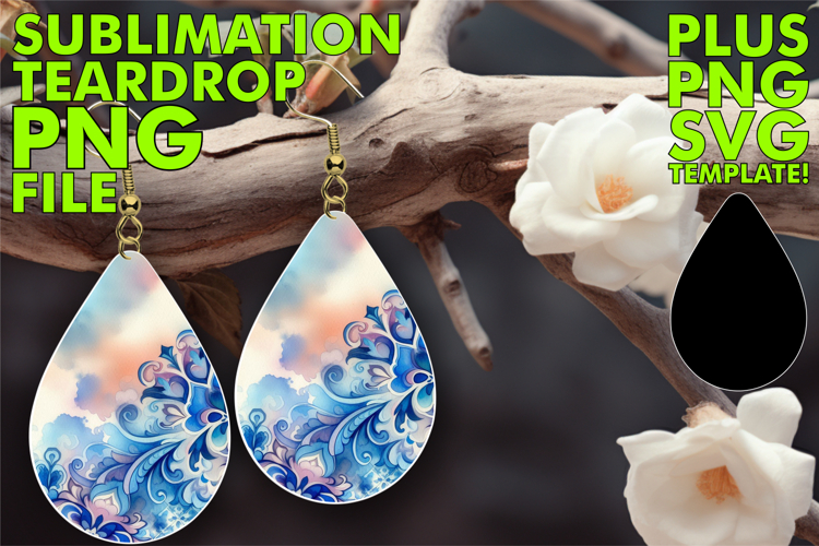 Classy Teardrop Earrings Designs, Watercolor Pattern example image 1