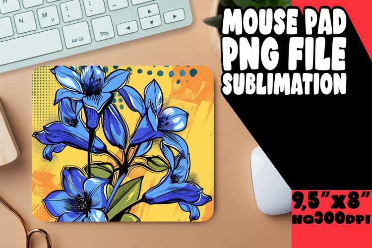 Eye-catching Flower Pattern Mouse Pad Design Designs PNG