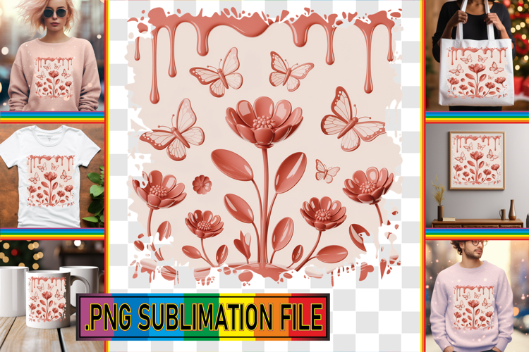 RADIANT TSHIRT Art PNG, 3D Flowers