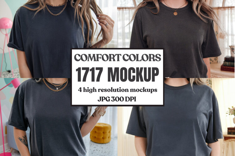Comfort Colors 1717 T-Shirt Mockup | Garment Dyed Tee Mockup example image 1
