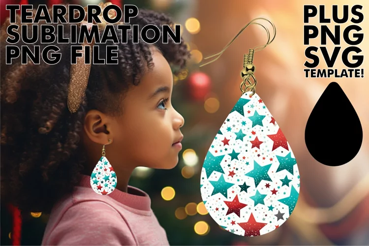 Galactic Glamour: Elegant Starry Sublimation Earrings