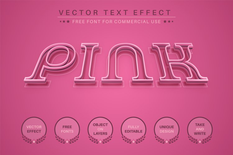 Pink stroke - editable text effect, font style example image 1