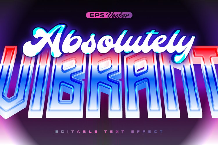Retro shiny Y2K editable text effect absolutely vibrant