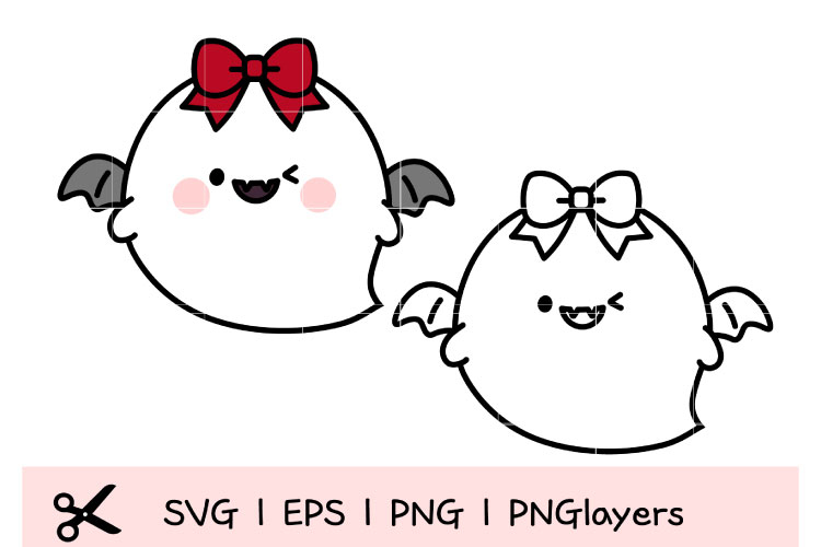 Kawaii Ghost with Bow SVG | Cute Halloween Ghost Clipart | S