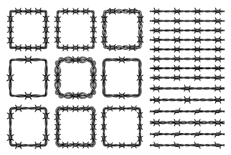 Vintage Barbed Wire Borders