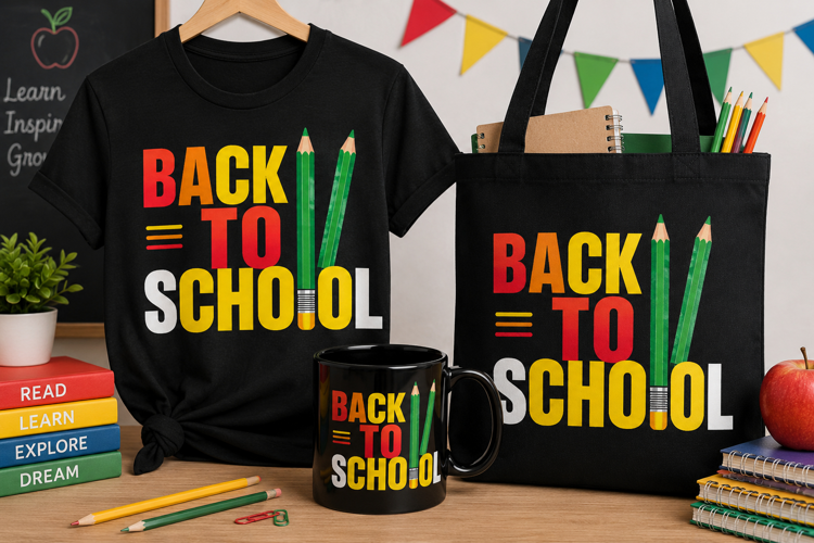 Back to School PNG, Colorful Pencil and School Design