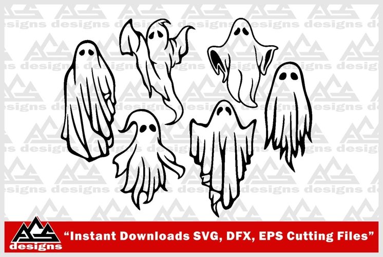 Ghost Halloween Packs Svg Design example image 1