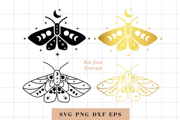 Boho butterfly svg, Celestial moth svg files for cricut