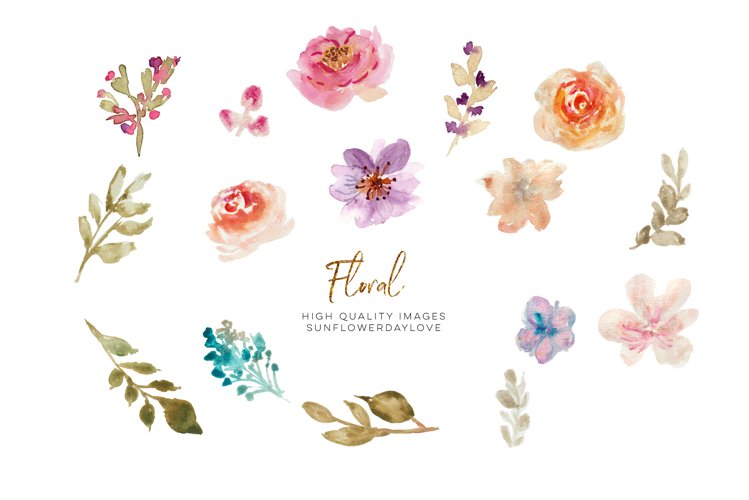 Hand Painted Watercolour Spring Floral Clipart