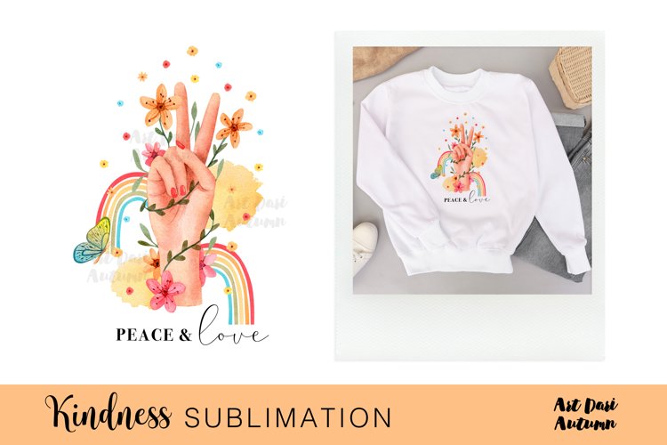 Peace & love kindness sublimation design | PNG clipart