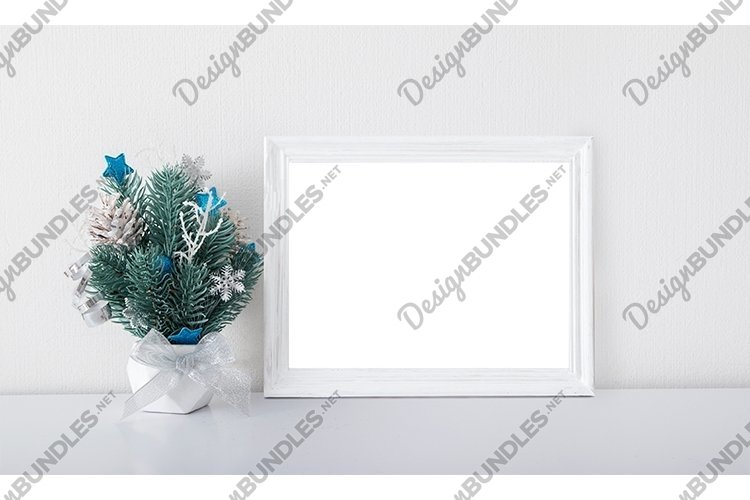 Christmas wooden frame mock up example image 1