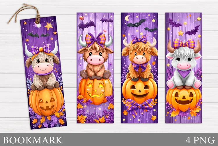Halloween Cow Bookmark. Halloween Bookmark Printable