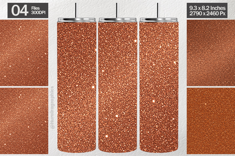 Rusty Copper Glitter Tumbler Wrap| Tumbler Sublimation