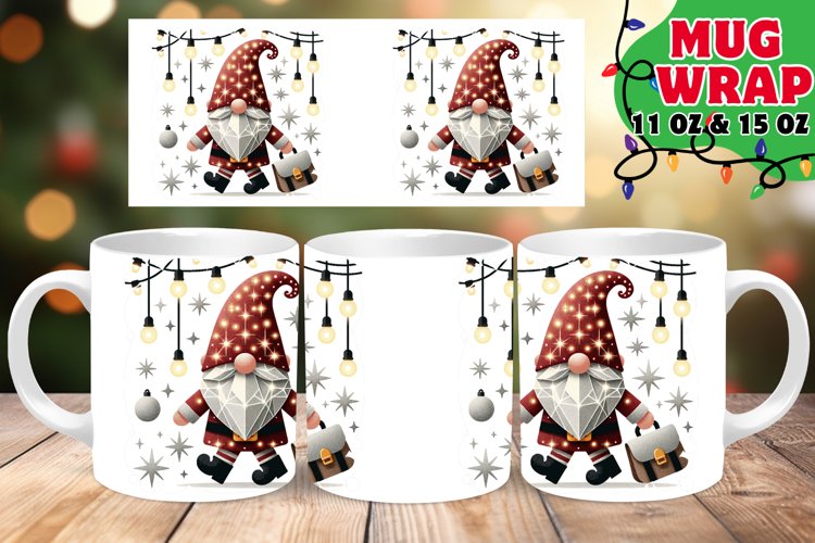 CHRISTMAS GNOME RADIANCE 11OZ 15OZ MUG WRAP example image 1