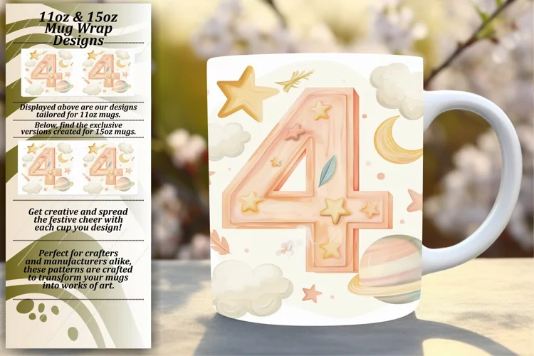 Watercolor Harmony: Sublimation Mug Wrap Art 11oz/15oz