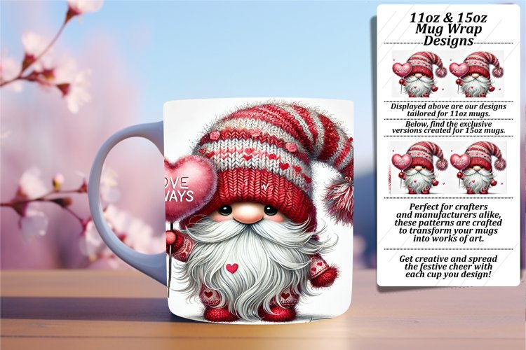 Whimsical 15oz Mug Wrap Png Artwork , Gnomes