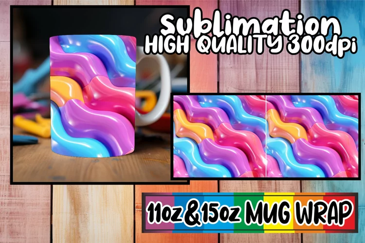 Vibrant Puff Paradise: Sublimation Mug Wrap 11oz/15oz