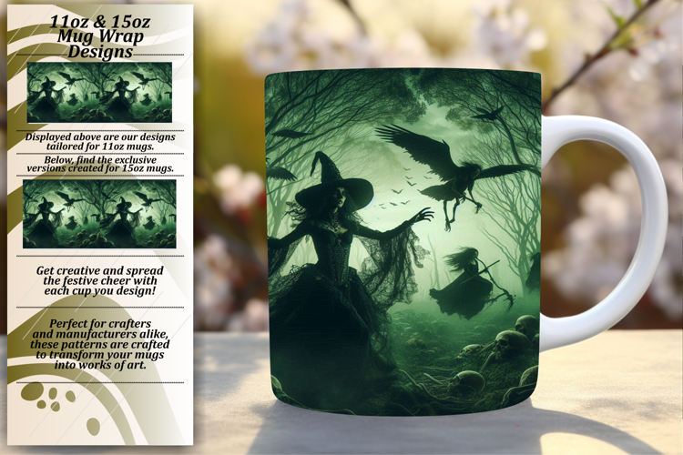 Fancy 11oz Mug Wrap Png Design , Horror Halloween