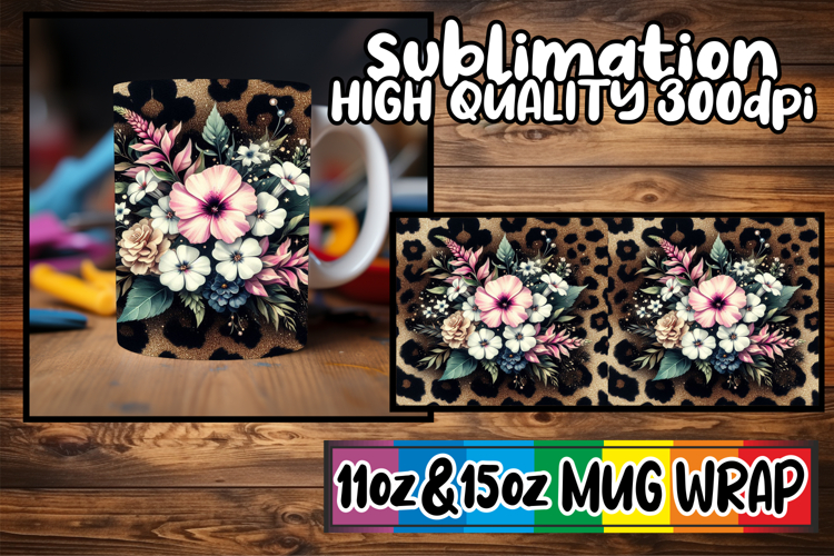 Serene vibes 11oz 15oz sublimation wrap, Leopard Prints