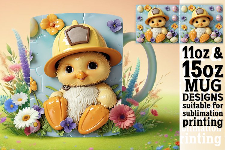 Charming 3D Easter Bunny Mug Design 11oz