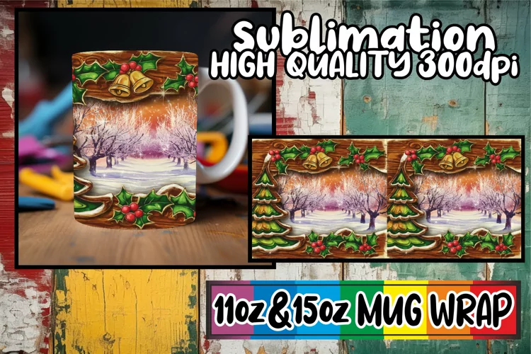 Sweet mornings 11oz 15oz mug wrap, Christmas