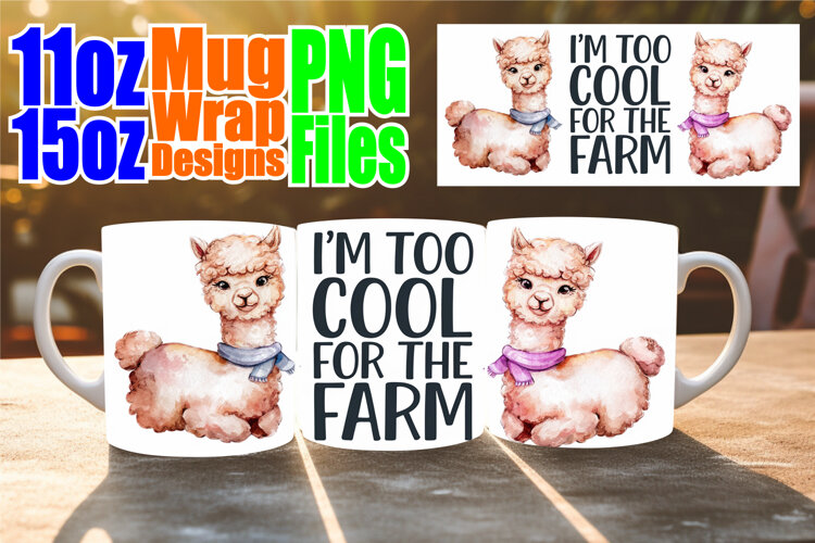 Unique flair 11oz 15oz mug wrap, Funny Animals example image 1