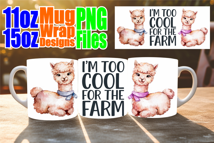 Unique flair 11oz 15oz mug wrap, Funny Animals