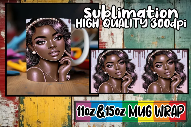 Bright love 11oz 15oz sublimation wrap, Afro Girl