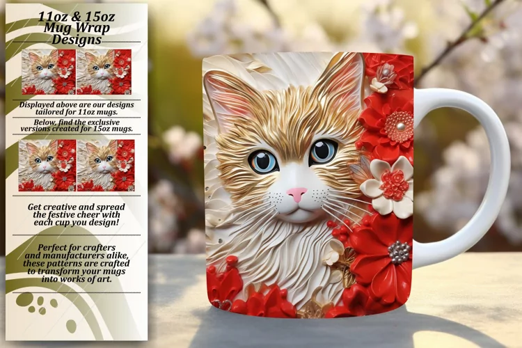 Whisker Wonderland in 3D: Colorful Mug Wrap