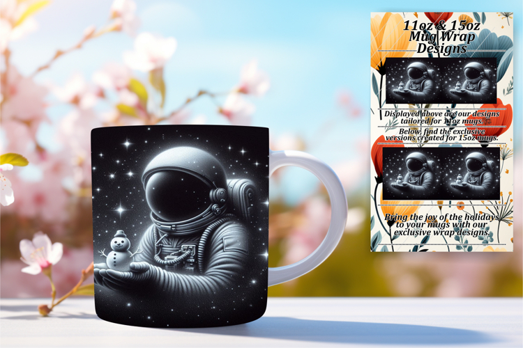 Warm 11oz Mug Wrap Png Artwork , Astronaut