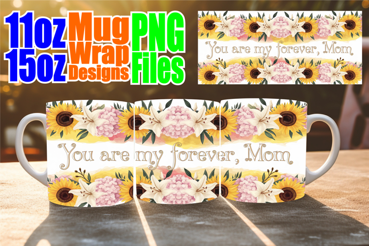 Playful joy 11oz 15oz mug wrap, Mother's Day