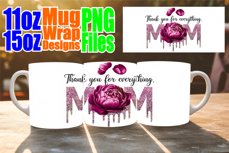 Blissful heart 11oz 15oz sublimation wrap, Mother's Day