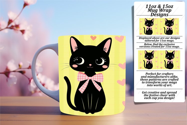 Charming Kitten Mug Wrap Art PNG