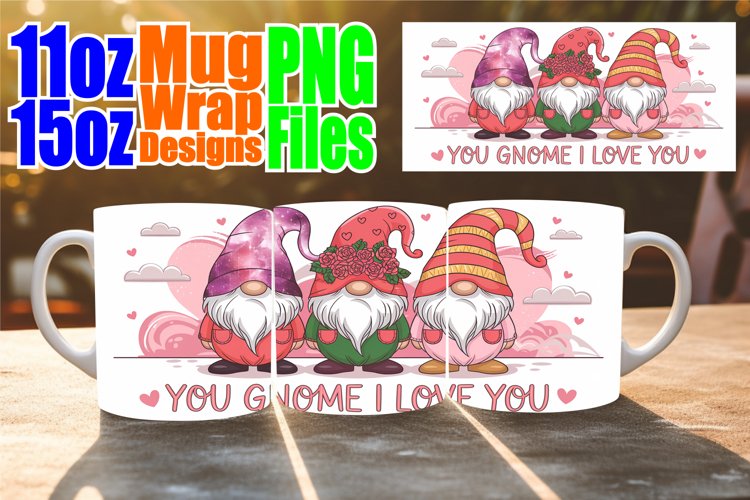 Dreamy vibes 11oz 15oz sublimation wrap, Love Gnome