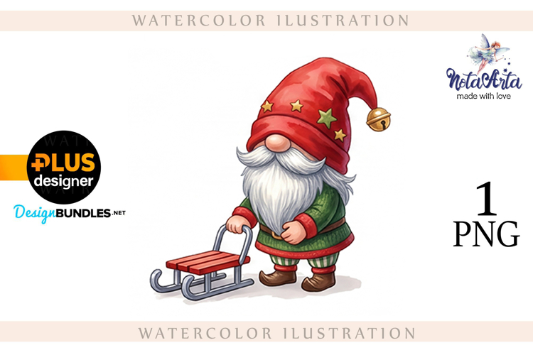 Watercolor Christmas gnomes, Christmas Gnomes