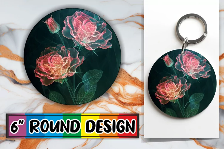Blooming Bloom Sublimation Circles - Keychain & Car Coaster