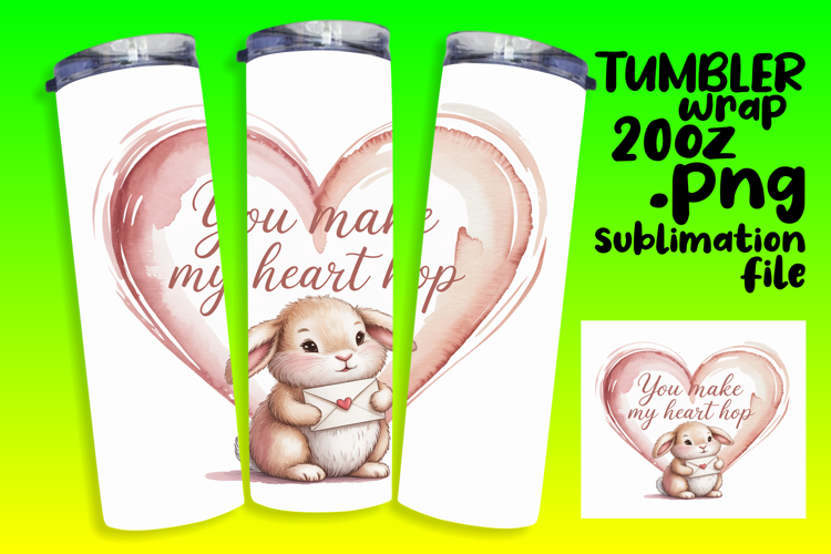VIBRANT 20oz Tumbler Artwork for Sublimation , Valentines Da