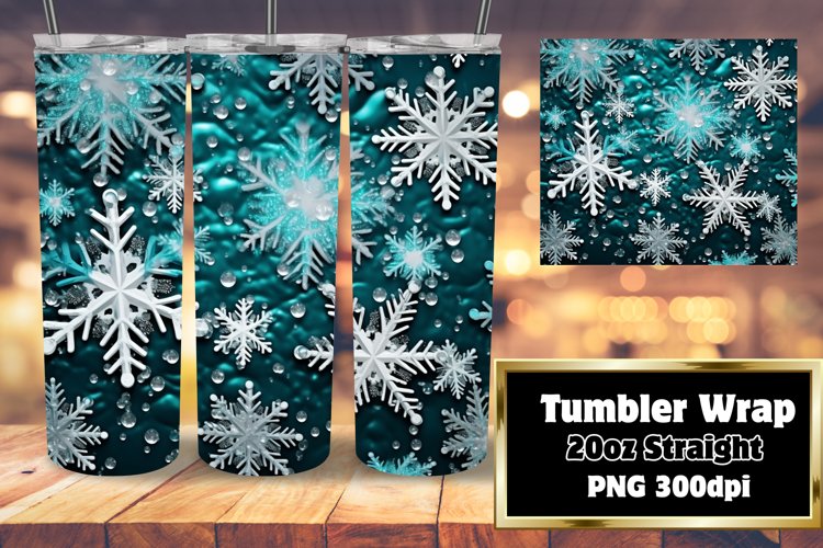 Winter Dream 3D Snowflakes Pattern Tumbler 20oz
