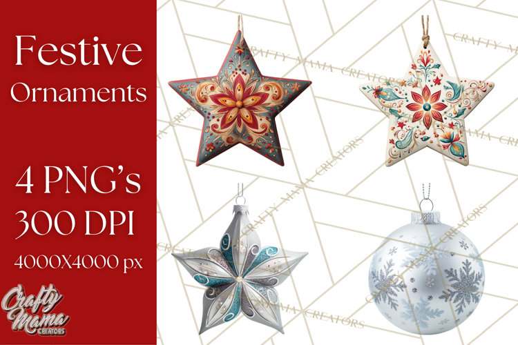 Christmas Ornaments Clipart PNG, Realistic Holiday Ornaments