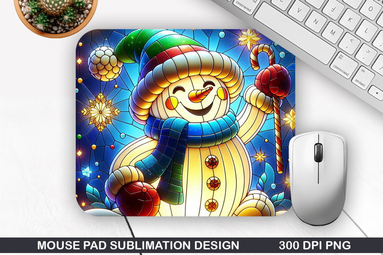 Snowman Mouse Pad Sublimation, Christmas Mouse Pad PNG