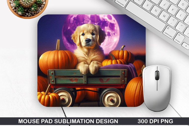 Halloween Dog Mouse Pad Sublimation, Halloween Mouse Pad PNG