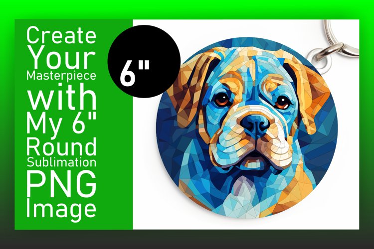 Artistic Dog Round Design Abstract
