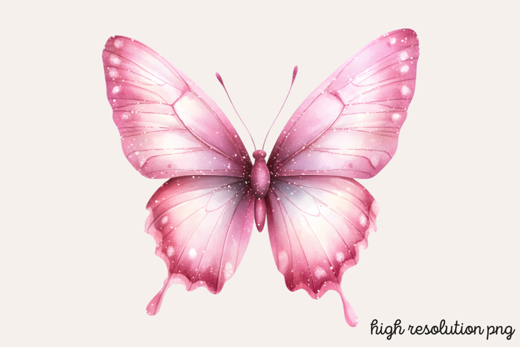 Pink Butterfly Clipart Image 16
